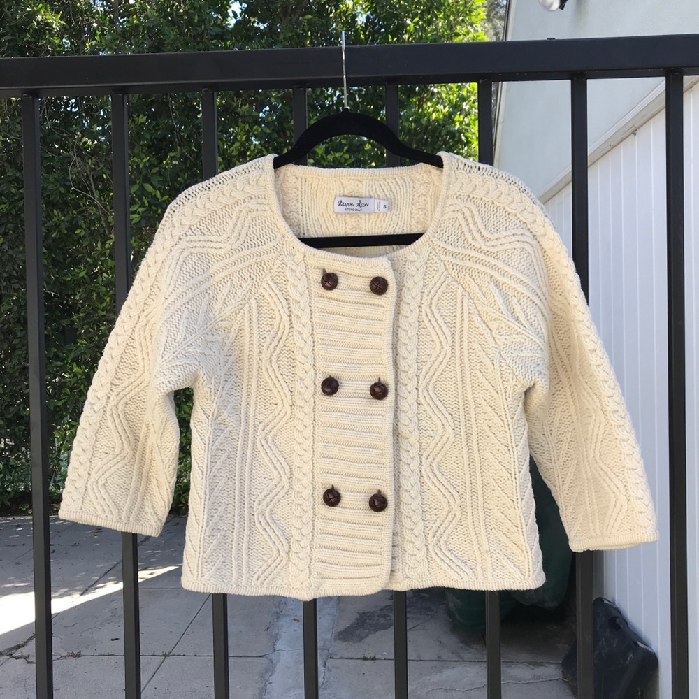 Steven Alan cropped wool cardigan.